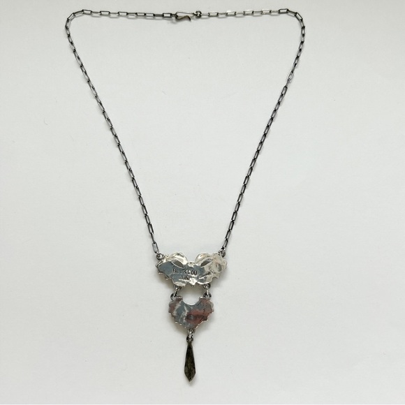 Vintage Bill & Lou Zuni Angel Skin Coral Petit Point Sterling Silver Necklace - Picture 11 of 13